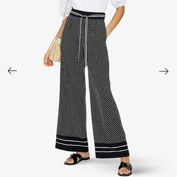 Ted Baker Bondie Wide Leg Daisy Pattern Pants Size 1